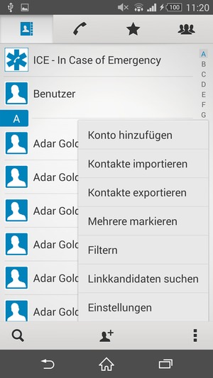 Wählen Sie Kontakte importieren