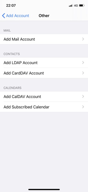 Select Add CardDAV Account