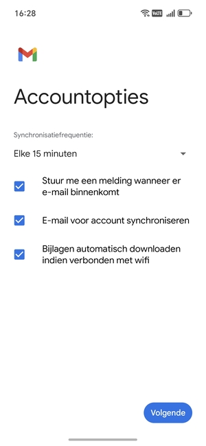 Selecteer Volgende