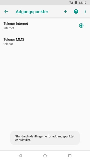 Vælg Ny APN