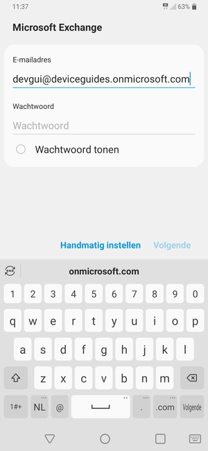Voer uw e-mailadres in en selecteer Volgende