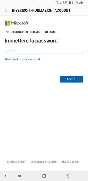 Inserisci la tua password e seleziona Accedi