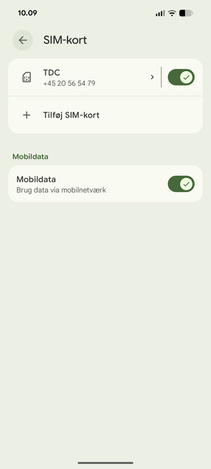 Vælg Tilføj SIM-kort