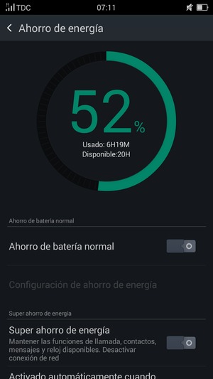 Para habilitar Super ahorro de energía, vuelva al menú Ahorro de energía