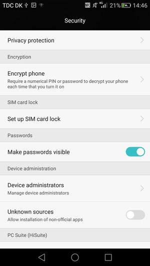 Select Set up SIM card lock