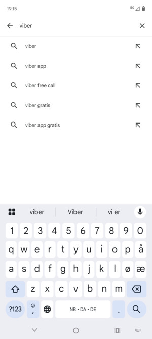 Skriv inn applikasjonsnavnet og velg Søk