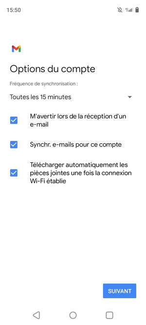 Sélectionnez SUIVANT