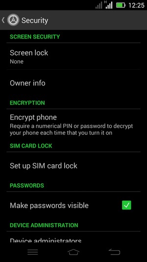 To change the PIN for the SIM card, return to the Security menu and select Set up SIM card lock