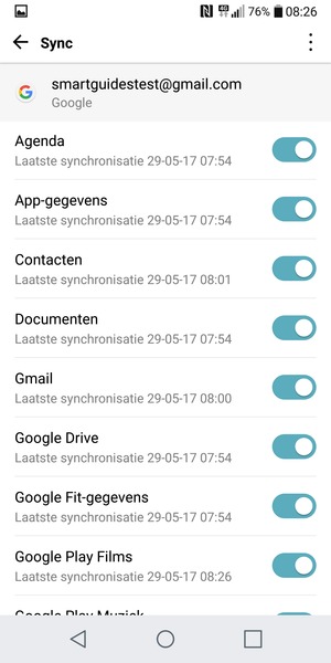 Zorg ervoor dat Contacten geselecteerd is