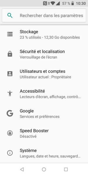 Faites défiler et sélectionnez Sécurité et localisation