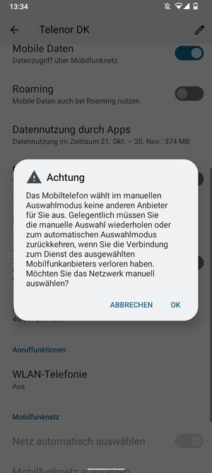 Wählen Sie OK