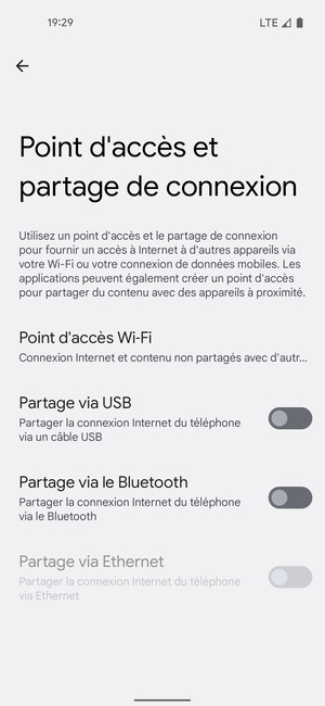 Sélectionnez Point d'accès Wi-Fi