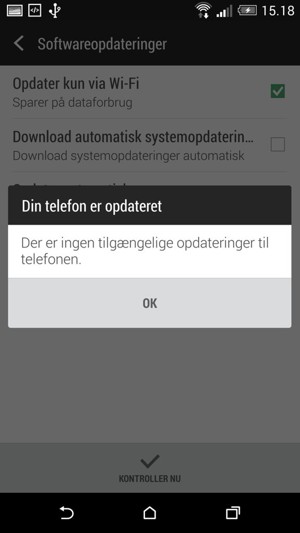 Hvis din telefon er opdateret, vælg OK