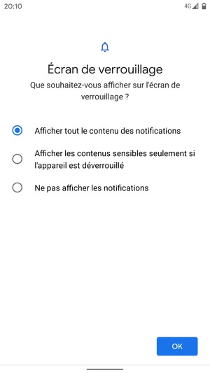 Sélectionnez votre option préférée et sélectionnez OK