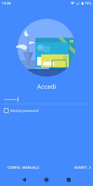 Inserisci la tua password e seleziona CONFIG. MANUALE