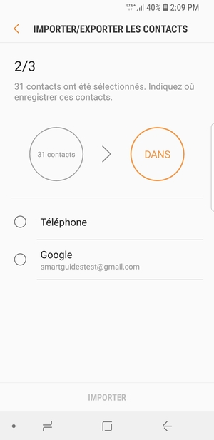 Sélectionnez votre compte Google
