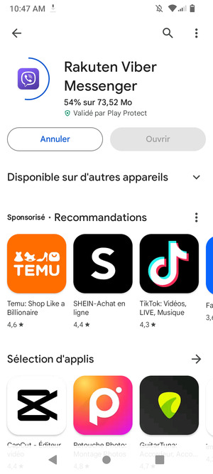 Veuillez attendre la fin de la procédure d'installation