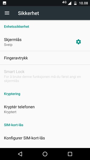 Velg Konfigurer SIM-kort-lås
