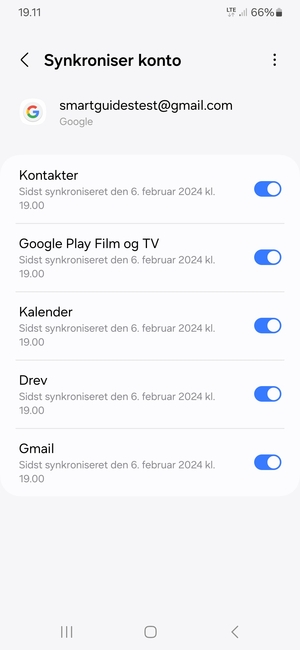 Kontroller at Kontakter er valgt