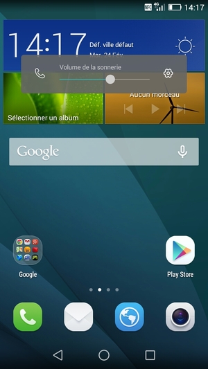 Maintenir appuyé pour baisser le volume au niveau requis