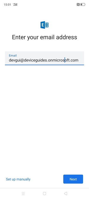 Enter your Email address and  select Set up manually