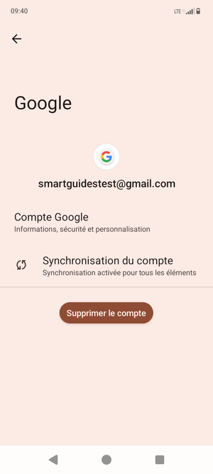 Sélectionnez Synchronisation du compte