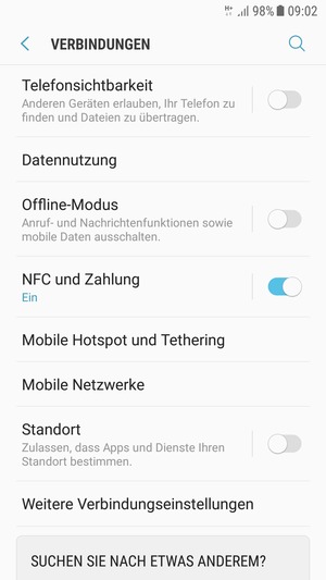Scrollen Sie und wählen Sie Mobile Netzwerke