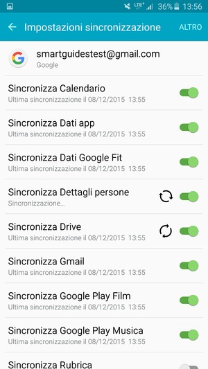 Le tue informazioni verranno sincronizzate