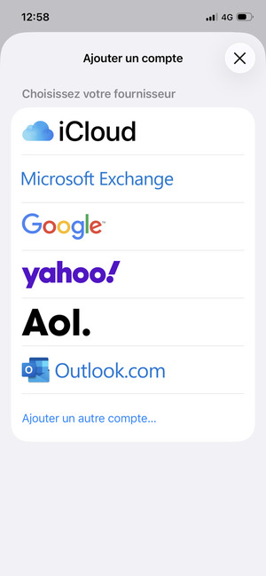 Sélectionnez Ajouter un autre compte...