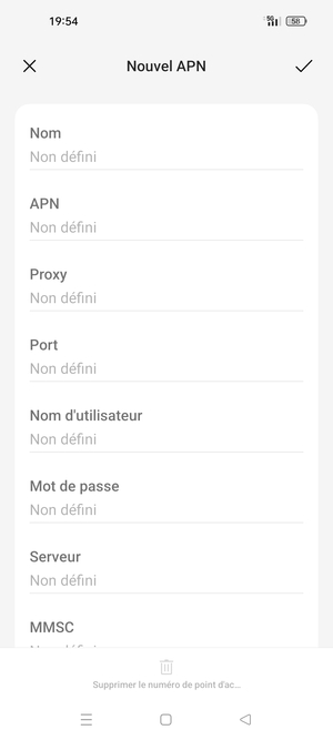 Saisissez les informations MMS