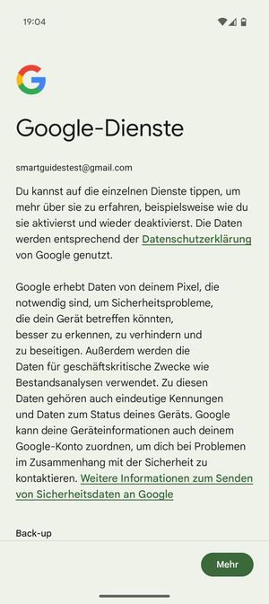 Wählen Sie Mehr
