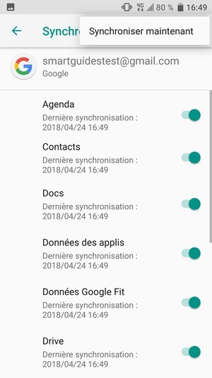 Sélectionnez Synchroniser maintenant