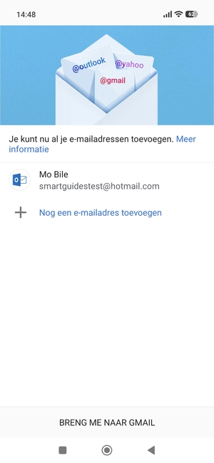 Selecteer BRENG ME NAAR GMAIL