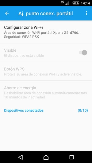 Seleccione Configurar Zona Wi-Fi