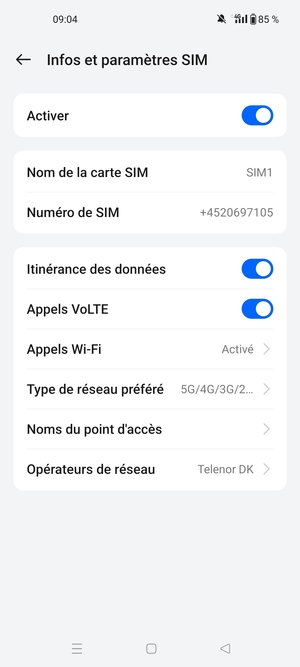 Activer ou désactiver Itinérance des données