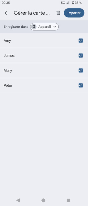 Sélectionnez le bouton v