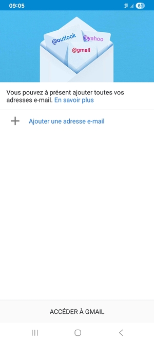 Sélectionnez Ajouter une adresse e-mail