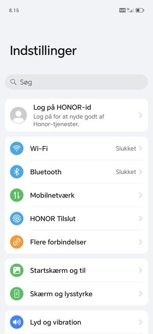 Vælg Mobilnetværk