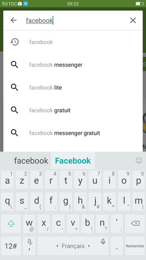 Saisissez le nom de l'appli et sélectionnez Rechercher