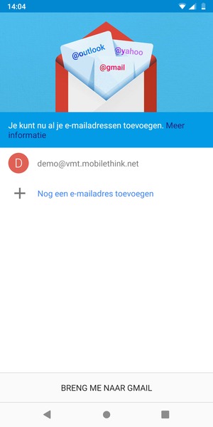 Selecteer BRENG ME NAAR GMAIL