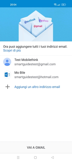Seleziona VAI A GMAIL