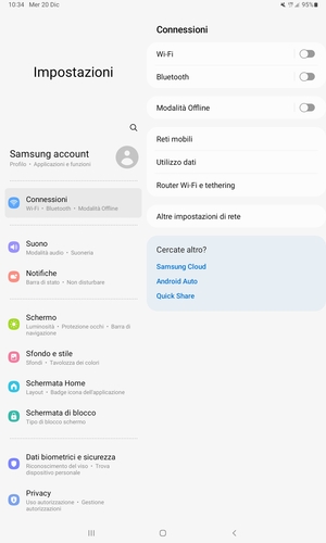 Seleziona Connessioni