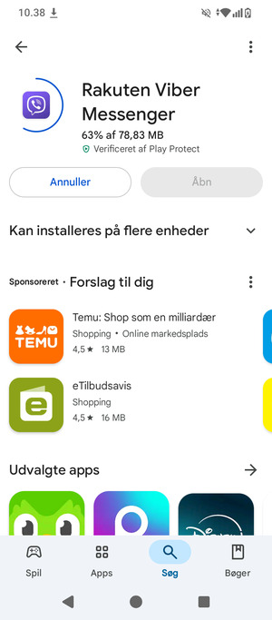 Afvent at installeringen er afsluttet