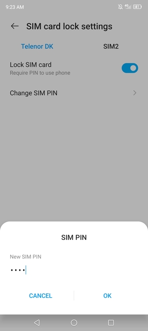 Enter your New SIM PIN and select OK