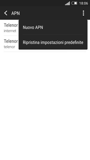 Seleziona Ripristina impostazioni predefinite