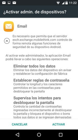 Seleccione ACTIVAR