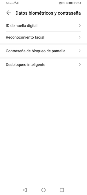 Seleccione Contraseña de bloqueo de pantalla