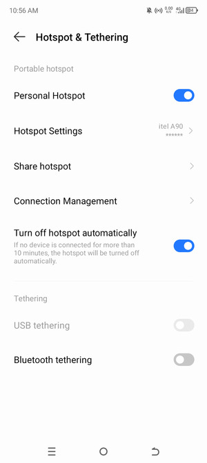 Your phone is now set up for use as a modem
