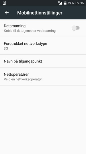 Velg Foretrukket nettverkstype