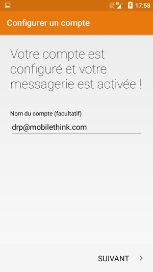 Donnez un nom à votre compte et sélectionnez SUIVANT